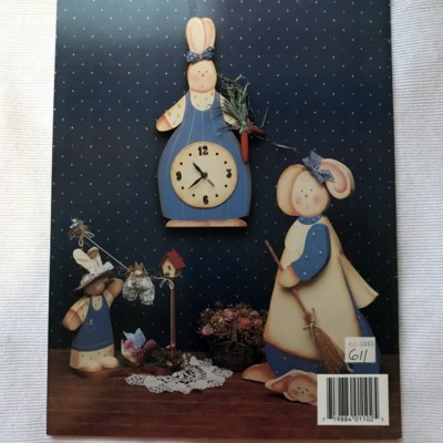 Molly and Me Tole Painting Book instruction pattern Acrylic Bunny Clock Basket