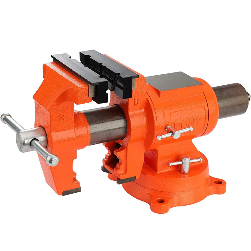 Pony 5 Inch Bench Vise 5512 LBS Clamping Force Heavy Duty 360 Degree Swivel Base