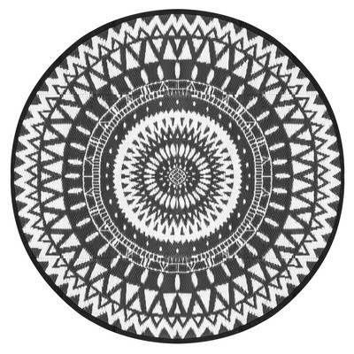 NUU GARDEN Black/ White Indoor/Outdoor Kaleidoscope Round Black/White 5' Round