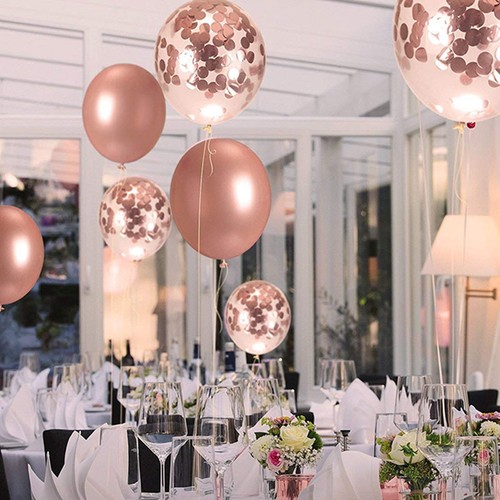 Rose Gold Series Foil Latex Balloon Helium Star Birthday Party