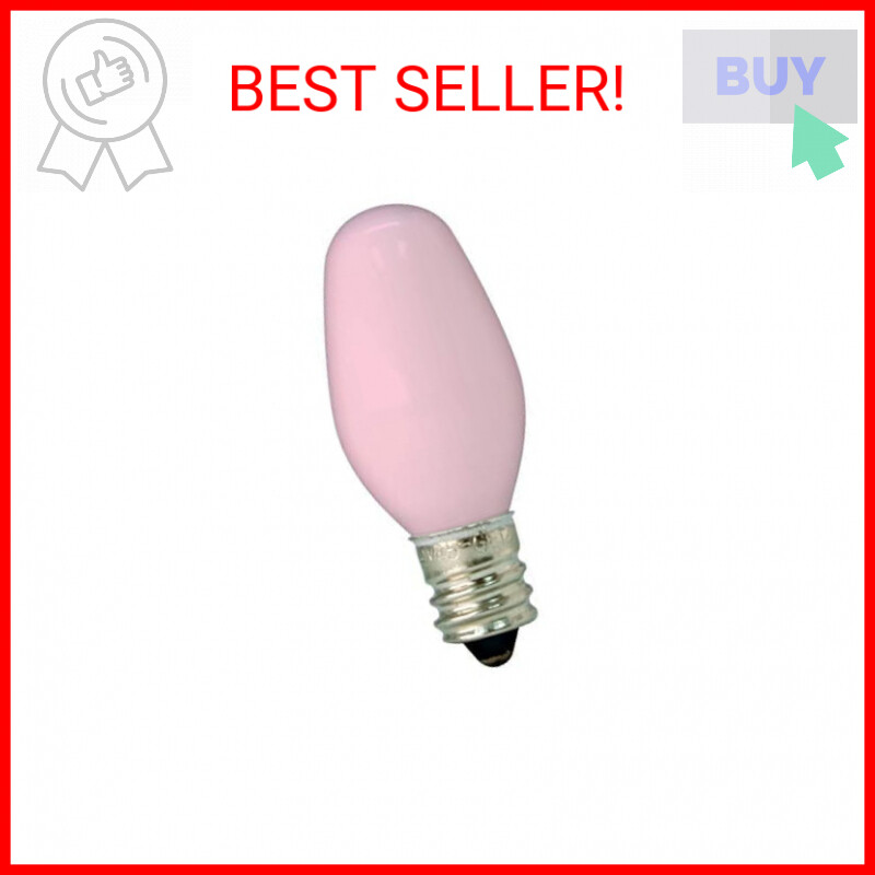 GE Lighting 26222 4-Watt 14-Lumen C7 Night Light Bulb, Pink,