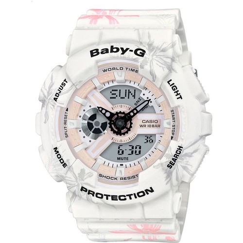 Casio Baby-G Analog Digital BA-110CF-7A White Resin Band Women's Watch