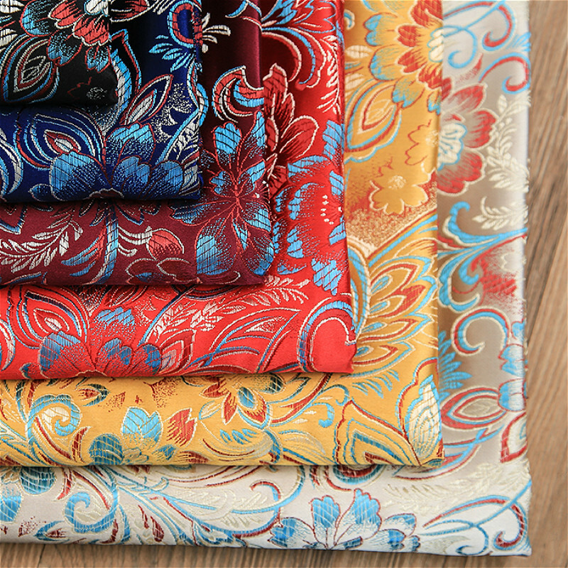 Blumenmuster Damast Brokat Stoff Chinesisch Retro Kostüm Vorhang Basteln