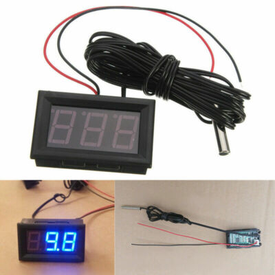 Thermometer 5-12V Car Temperature Meter/Gauge w/ 1m Probe Digital LED Panel AO
