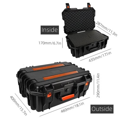 Trolley Toolbox Hard Case Box Large Tool Box with Wheels Safety Instrument Case