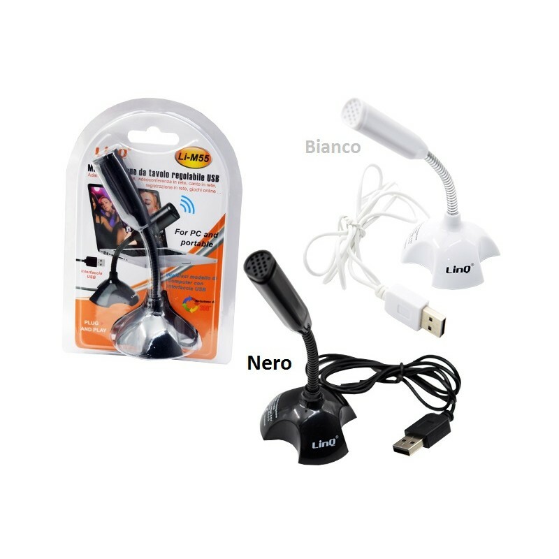 Microfono Con Base Usb Skype Pc Notebook Laptop Karaoke Linq Li-m55