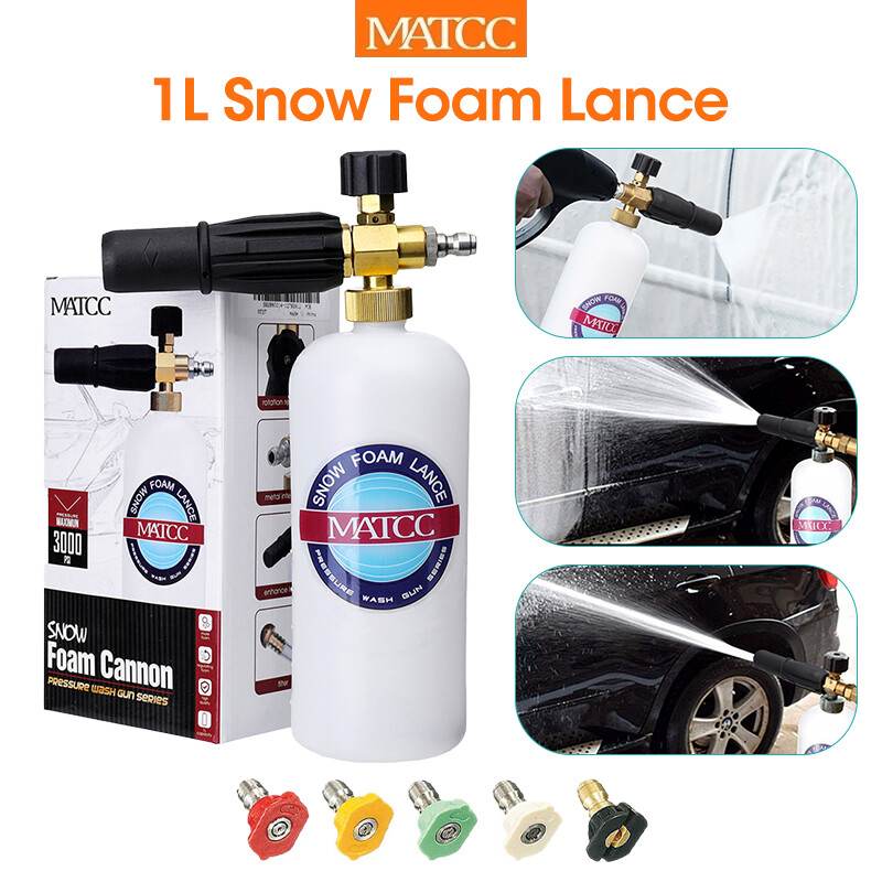 Foam Pressure Washer Gun Car Wash Soap Lance 1/4'' Spray Jet Bottle with Nozzle