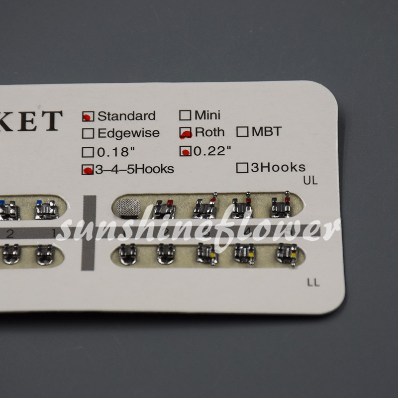 1 Pack Dental Ortho Metal Braces Brackets Standard Roth Slot 022 3 4 5 Hooks