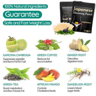 50PCS Slim Patch Weight Loss Slimming Diets Pads Detox Fat Burner Herbal Pads US