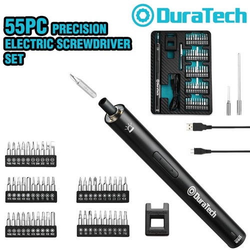 DURATECH 55PC Precision Electric Screwdriver Set S2 Steel Bi
