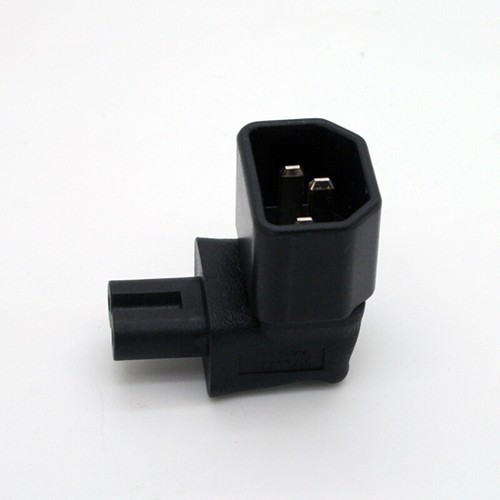 IEC 320 C7 Female to IEC 320 C14 Male 90 Degree Angle PDU Plug Adapter ...