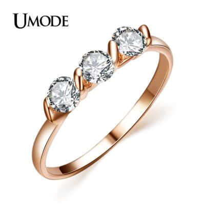 Three Round Stones Engagement Rings Women Fashion Jewelry Wedding Accessory Ring