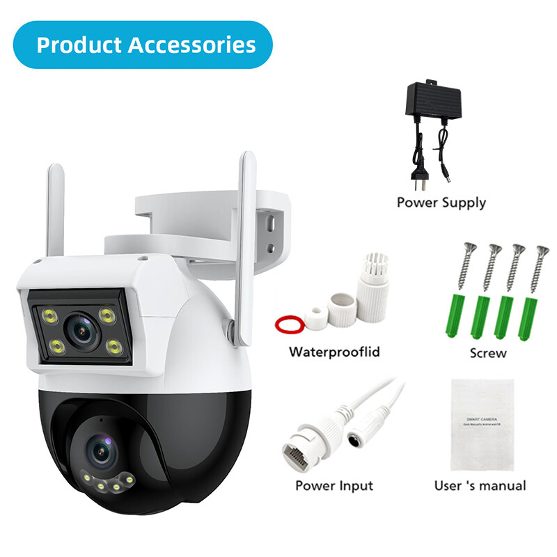 1080P WiFi IP Camera Dual Lens HD Wireless Outdoor CCTV PTZ Home Security Cam US