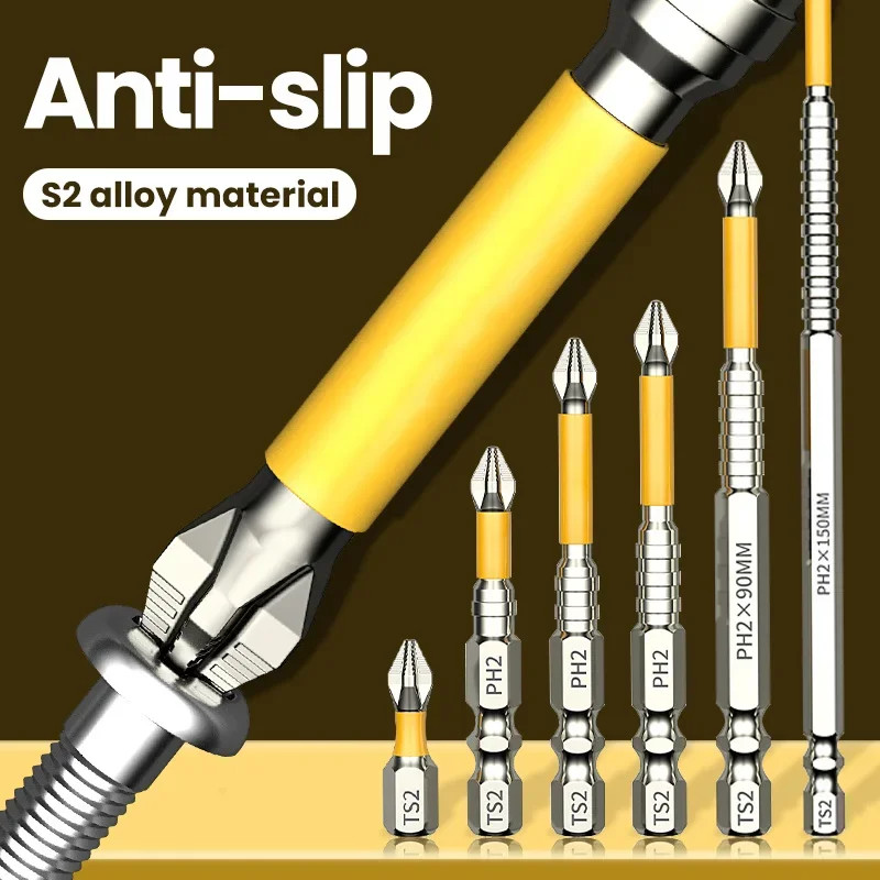 Non-Slip PH2 Magnetic Batch Head Cross Screwdriver Hardness Drill Bit Screw Driv