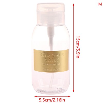 Empty Nail Art Plastic Pump Dispenser Varnish Remover Press Bottle Polish