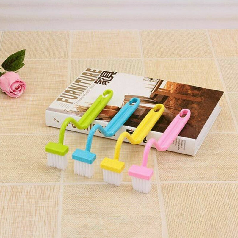 V-Type Curved Plastic Toilet Cleaning Brush Corner Cleaner Bent Handles Rim B0N8