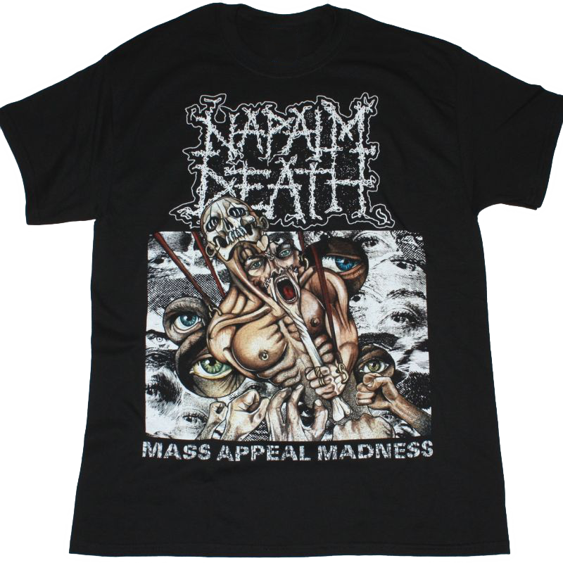 NAPALM DEATH MASS APPEAL MADNESS NEW BLACK T-SHIRT