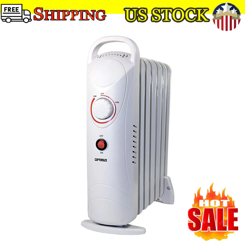 Filled Radiator Space Heater Bedroom W/ Thermostat 700w Indoor