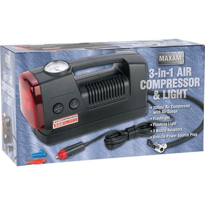 Maxam 3-in-1 300psi Air Compressor Tire Pump Kit with 12V Vehicle Power Source