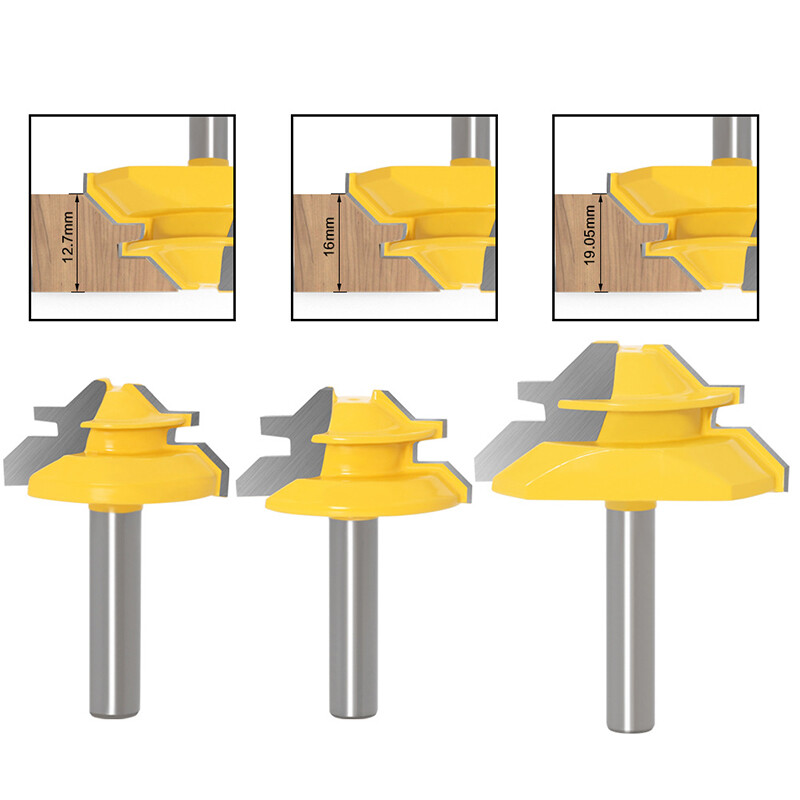 45 Degree Lock Miter Router Bit 8MM Shank Woodworking Tenon Milling Cutter