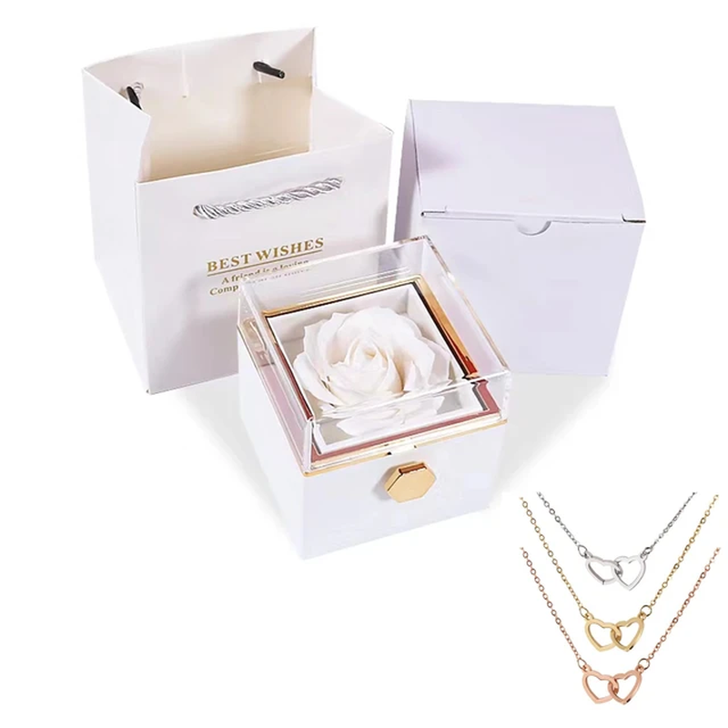 2023 Valentine Eternal Rose Jewelry Ring Box - Wedding Pendant Necklace Storage