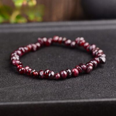 Natural Garnet Quartz Crystal Gemstone Bead Stretch Bracelet Chakra Reiki Amulet