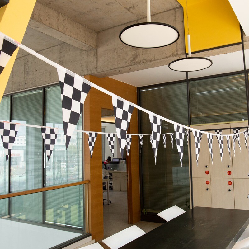 Pennant Flag Banners Black White Checkered Nascar Race Car Party