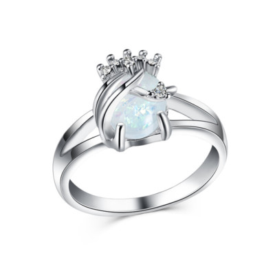 Gorgeous Wedding Ring 925 Silver Filled Jewelry White Fire Opal Ring Sz 6-10