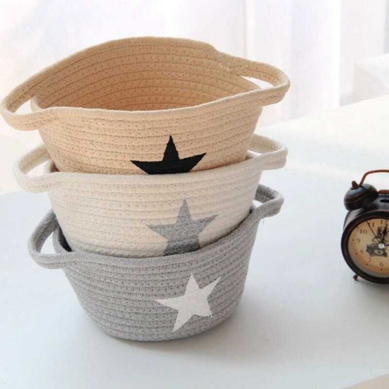 Storage Basket Storage Baskets Star Pattern Laundry Basket Flower Pot Woven Knit