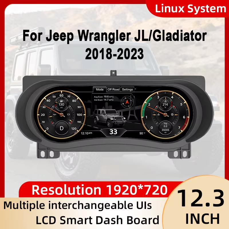 12.3'' full HD LCD Digital Instrument Cluster For Jeep Wrangler JL/Gladiator 201