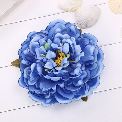 Large Size Peony Flower Barrettes Solid Color Elegant Wedding Bridal Hair Clip