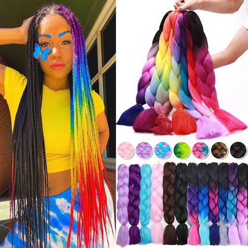 Ful Thick Hair Extension Synthetic Rainbow Braids Jumbo Braiding Hair