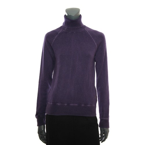 YVES SAINT LAURENT Vintage Red Metallic Rib Knit Turtleneck