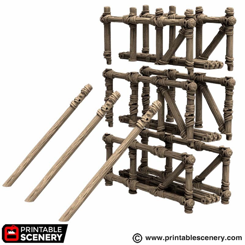 Wooden Scaffolding for Medieval Historical Gaming Terrain Fantasy 28mm Scenery