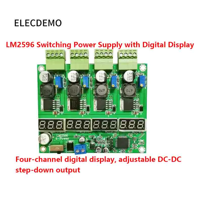power supply module multi-channel switching four digital display LM2596 module