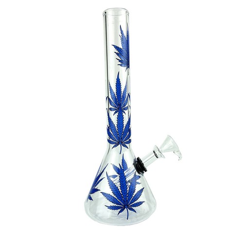 9.84'' Blue Small Glass Pipe Smoking Water Pipes Shisha Tobacco Bowl Bongs