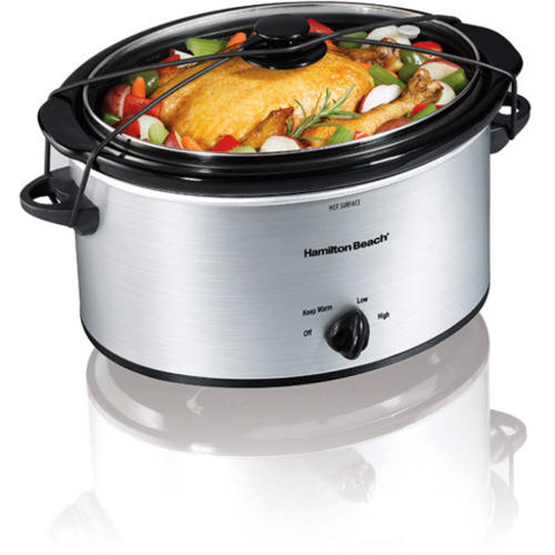 Hamilton Beach 5-Quart Portable Slow Cooker. Silver