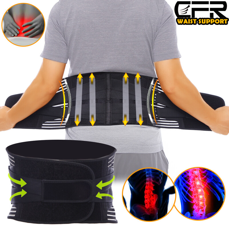 Lower Back Support Belt Lumbar Brace Strap Posture Waist Pain Relief Trimmer HBQ