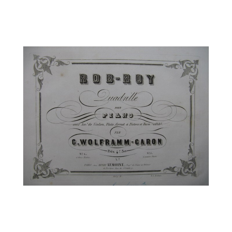 Wolframm Caron G. Rob-Roy Piano Xixe SiÃ¨Cle