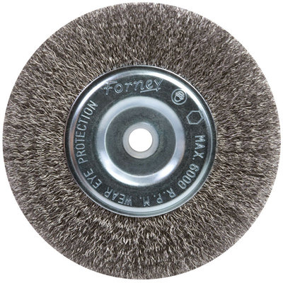 Forney  6 in. Dia. Fine Crimped  5/8 in. Wire Wheel Brush  6000 rpm