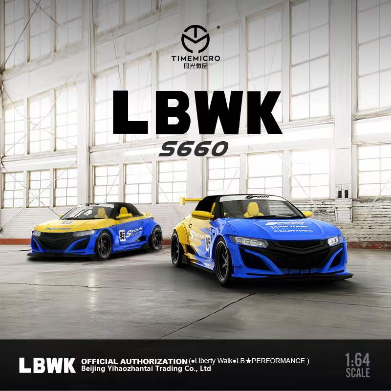 801-201 Time Micro 1/64 ホンダ S660 LBWK TIME MICRO 1:64 Honda S660 Spoon Low / High Tail Diecast