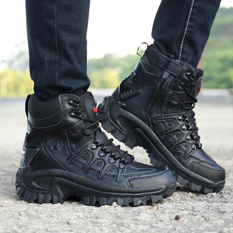 Mens High Top Military Tactical Boots Desert Army Hiking Combat Ankle ...