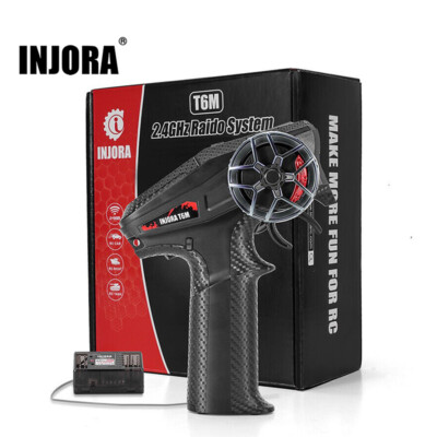 INJORA 2.4GHz Transmitter Remote Control with 6CH Receiver for 1/24 1/18 RC Car