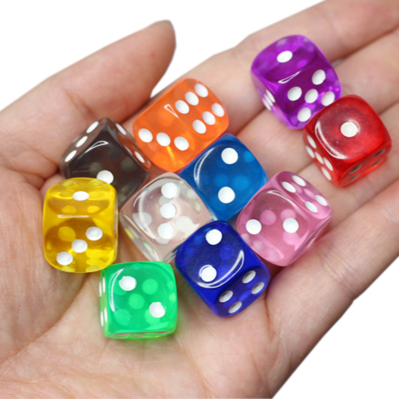10x-d6-6sided-dice-acrylic-clear-translucent-club-gambler-mahjong-multi-color