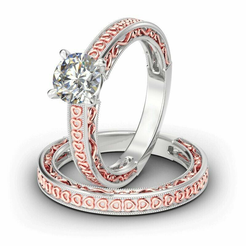 Heart Design 2.50 ct Round Diamond Engagement Ring Sterling Silver Lab Created