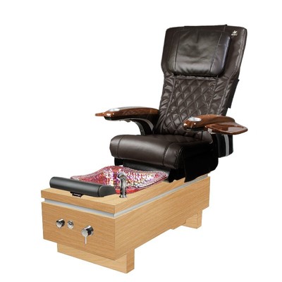 Katai I Oak Square Ruby Sink Pedicure Spa with P20 Massage Chair Espresso Padset