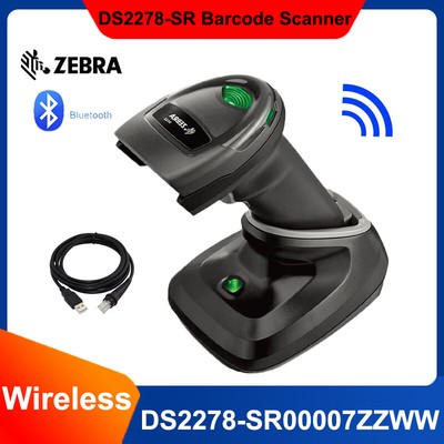 Zebra DS2278-SR00007ZZWW Wireless Bluetooth Barcode Scanner w Cradle & USB Cable