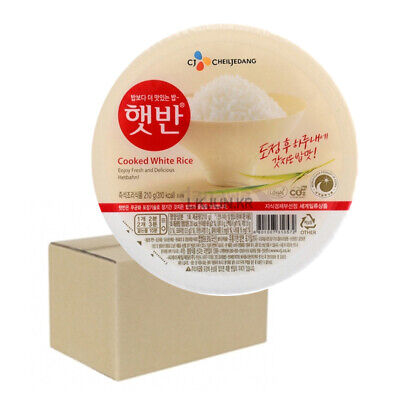 CJ Hatbahn Cooked Rice Sugar-Free Korea Food 7.4 oz x 24 ea Expedited Free Ship