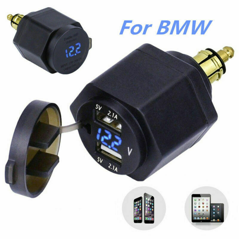 Blue Led Voltmeter Dual Usb Charger For Bmw Motorcycle Hella Plug