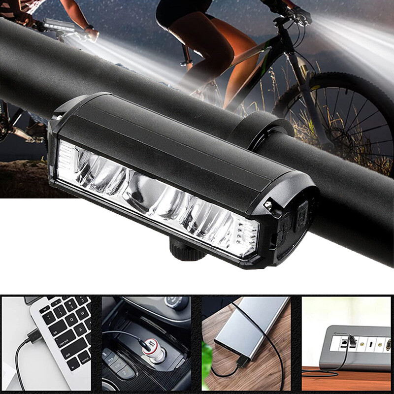 Light Usb Led Rechargeable Set Mtb Road Bike Front Back
